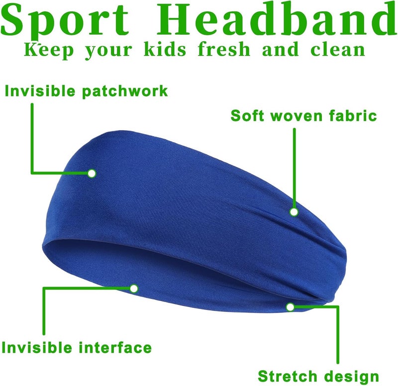 LIQWEI 5Pcs Boys Headband, Soccer Headbands for Boys, Sports Headbands for Kids Boy Headbanded for Sport, Kids Sweatbands Breathable Headband for Sports Running Exercise Football - Image 5